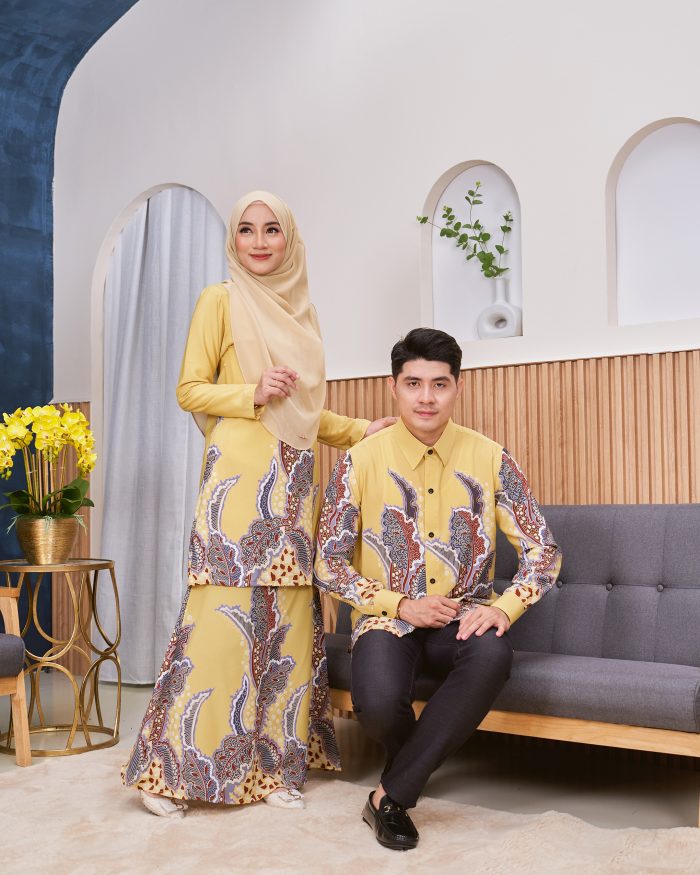 Kemeja Batik Sultan - Kristal Creamy Mustard - Image 8