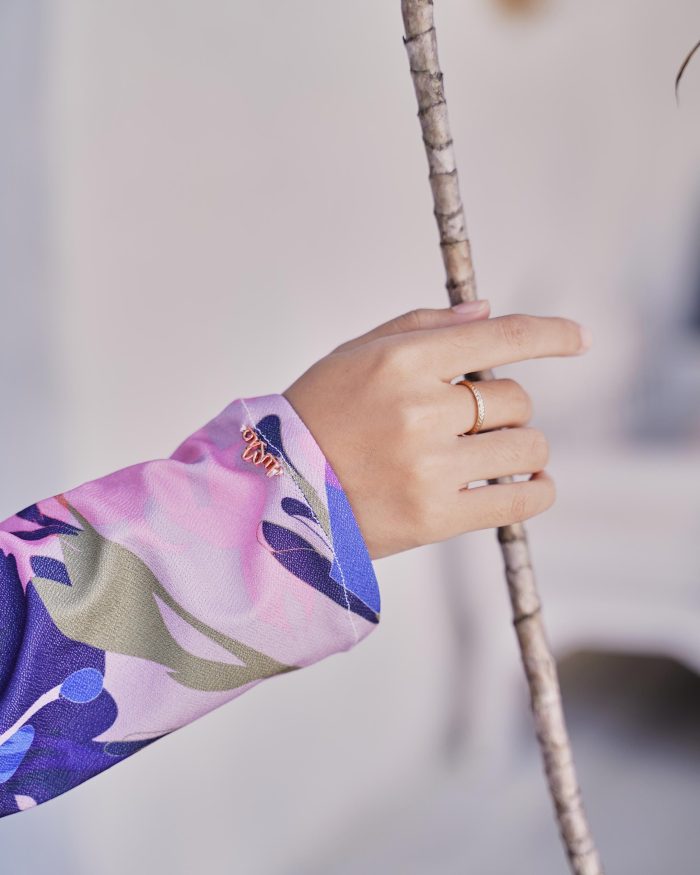 Baju Kurung Pahang Laura Printed 10.0 - Popover Violet - Image 6