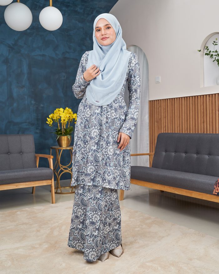 Baju Kurung Pahang Laura Printed 11.0 - Embun Bayu - Image 4