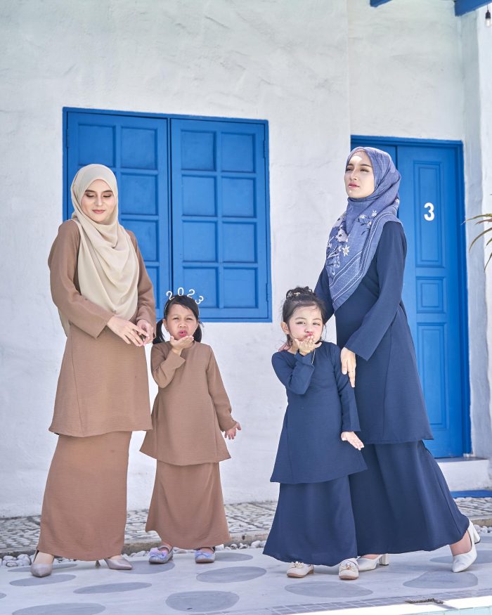 Baju Kurung Pahang Sara Kids - Lava Grey - Image 6