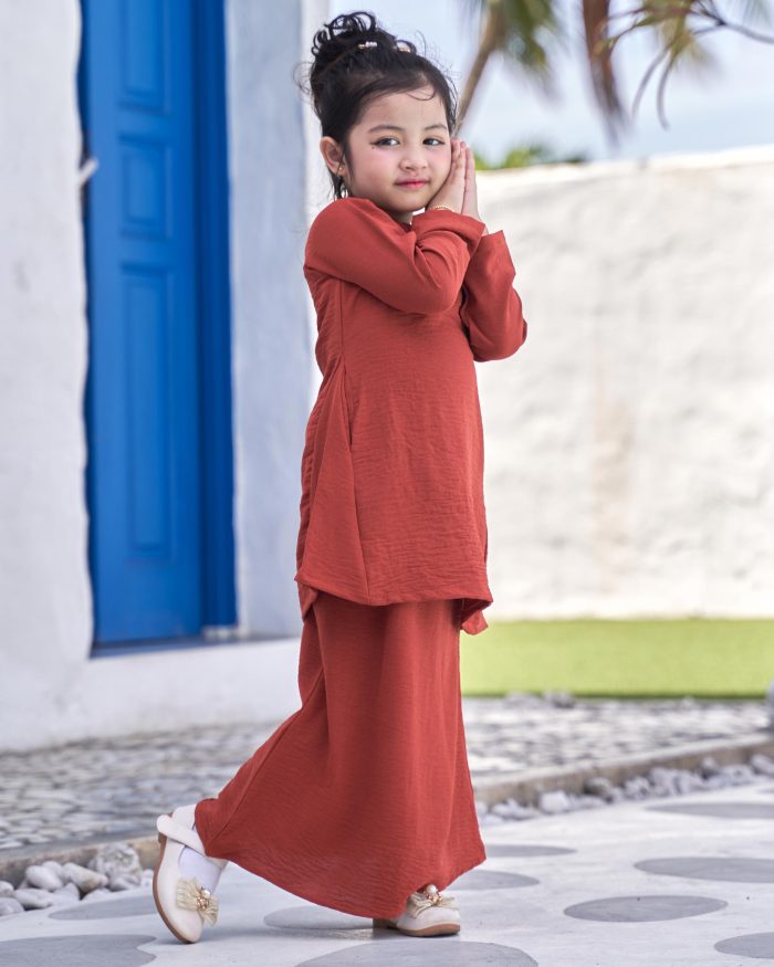 Baju Kurung Pahang Sara Kids - Sweet Paprika - Image 2