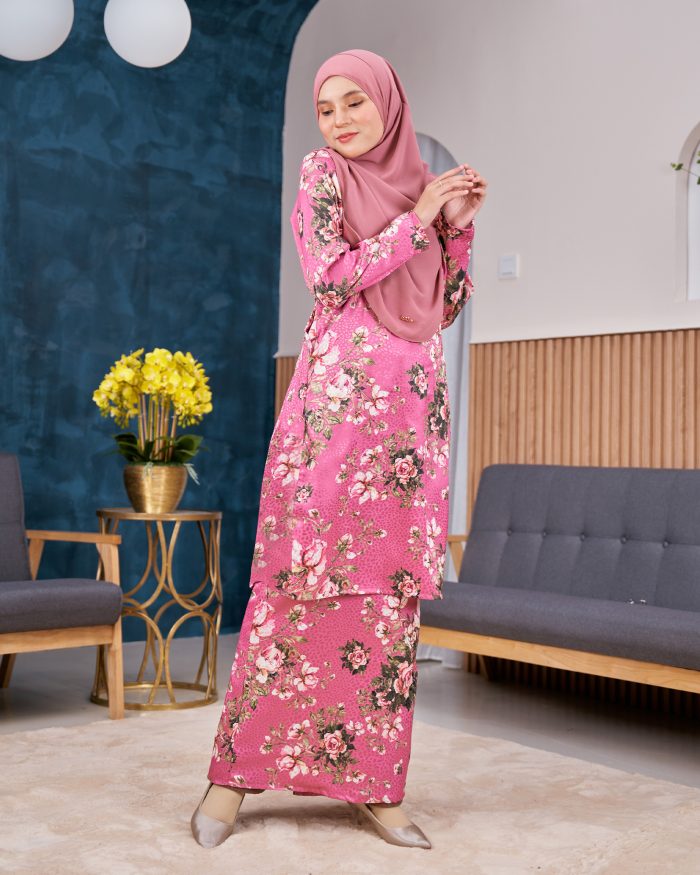 Baju Kurung Pahang Sarina - Bloom Pink