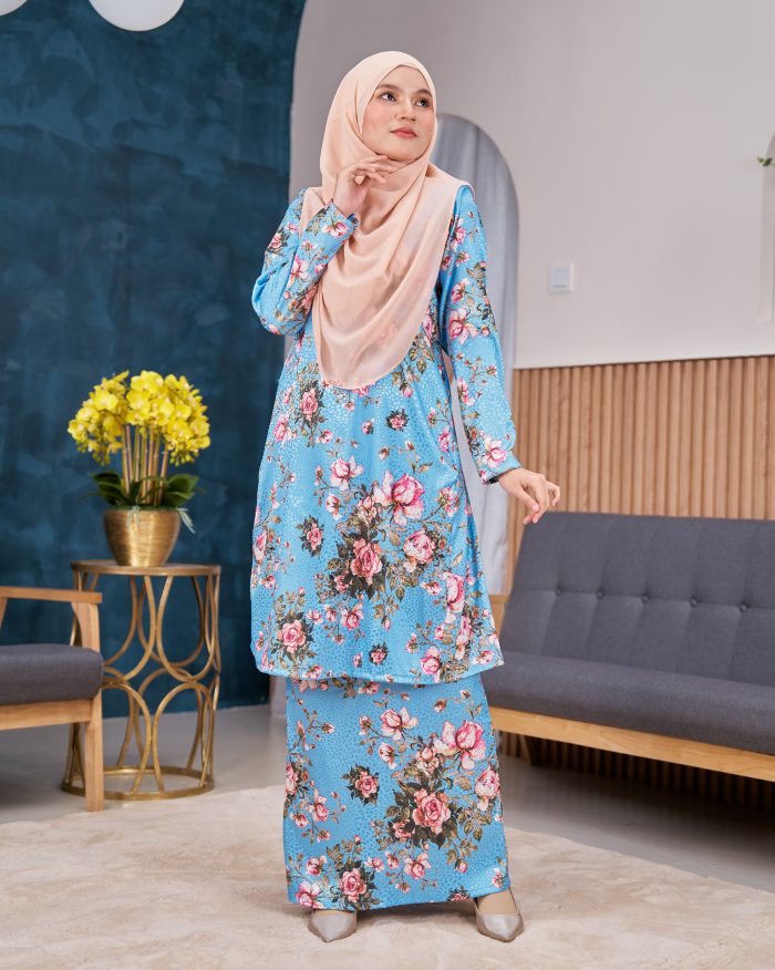 Baju Kurung Pahang Sarina - Powder Blue