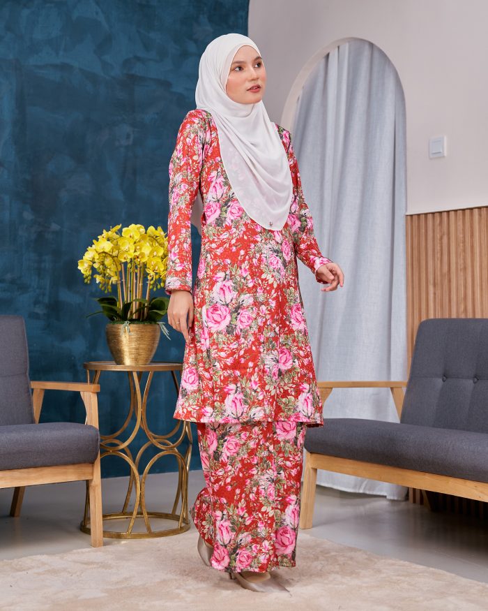 Baju Kurung Pahang Sarina - Rosie Red