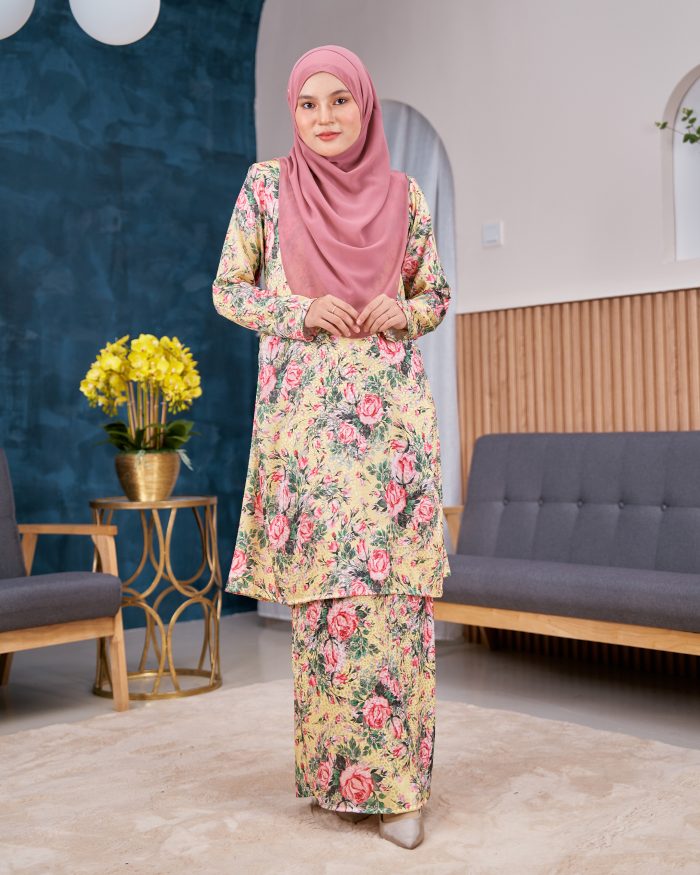 Baju Kurung Pahang Sarina - Rosie Yellow - Image 2