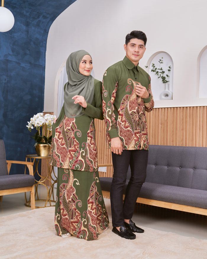 Kemeja Batik Sultan - Sumatera Army Green - Image 7