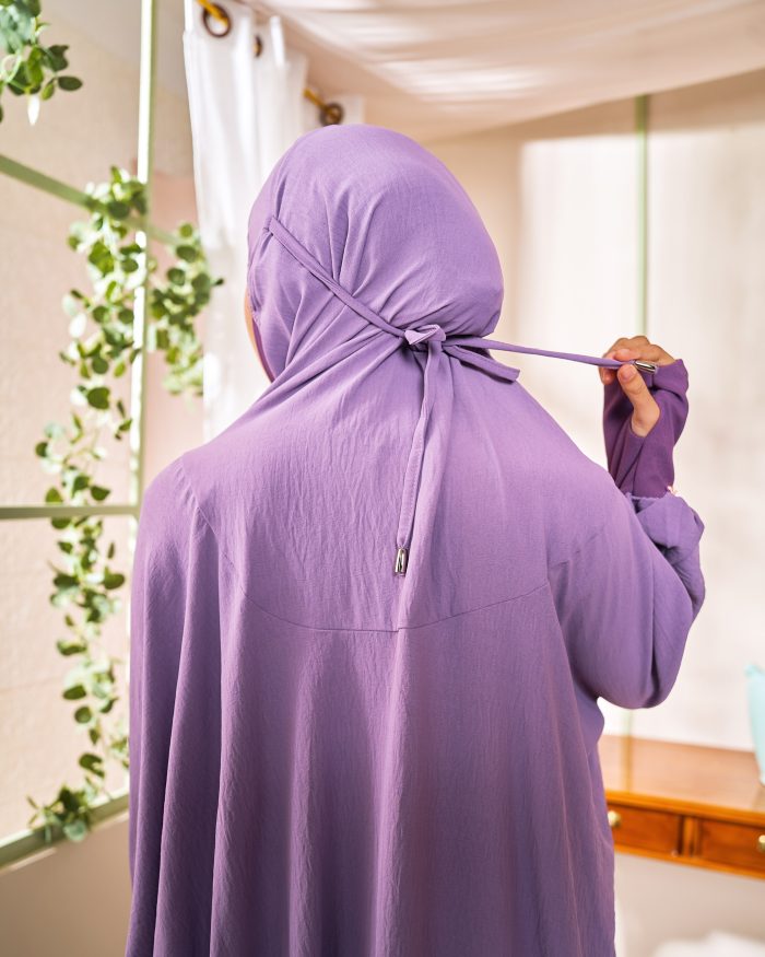 Telekung Larifah - Bright Lilac - Image 4