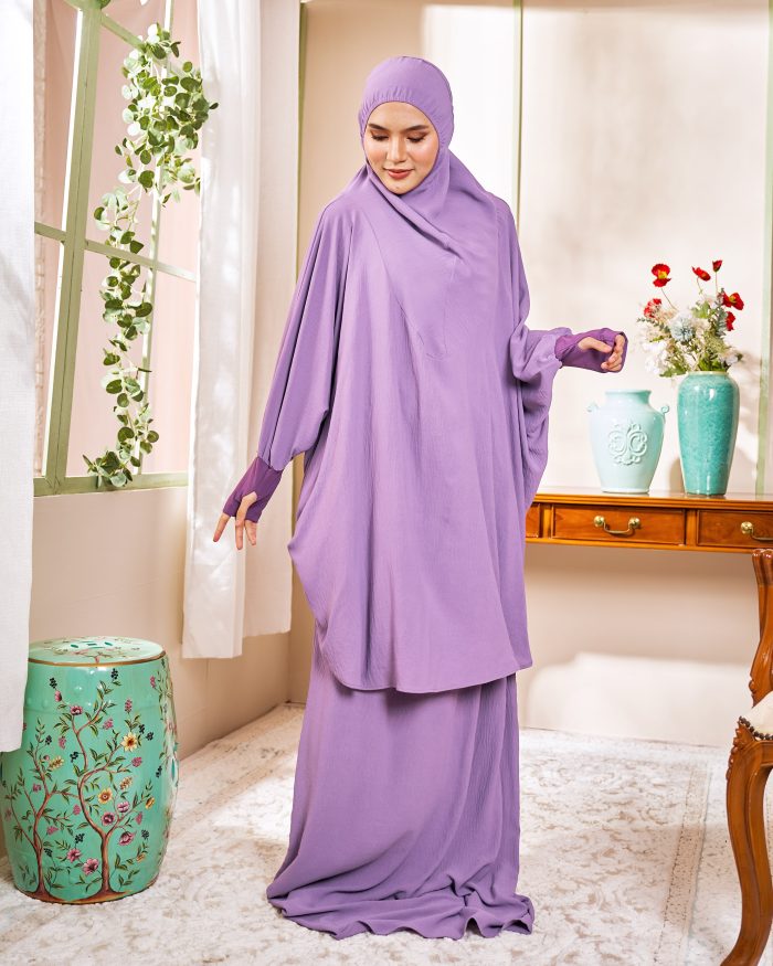 Telekung Larifah - Bright Lilac