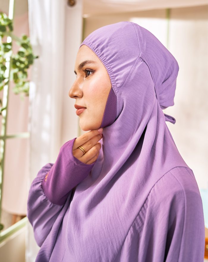 Telekung Larifah - Bright Lilac - Image 5
