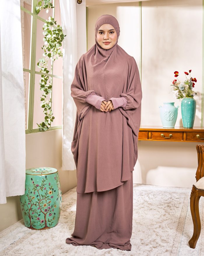Telekung Larifah - Brownish Thistle - Image 4