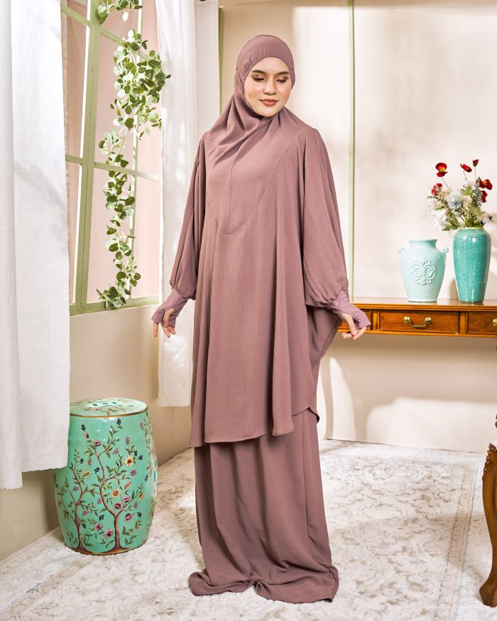 Telekung Larifah - Brownish Thistle - Image 3