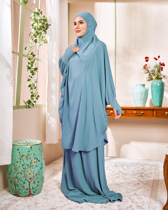 Telekung Larifah - Misty Turqoise - Image 2