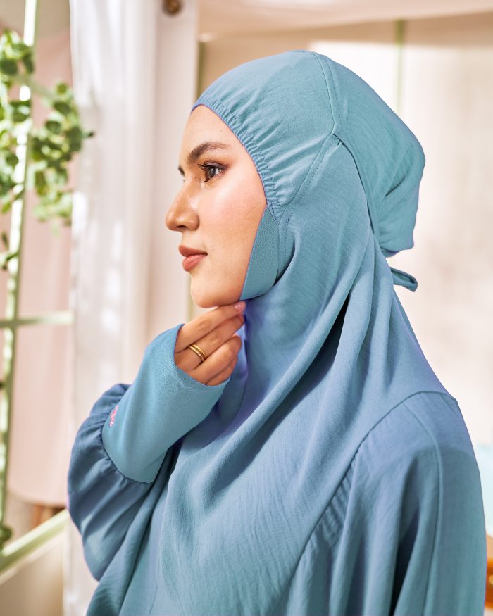 Telekung Larifah - Misty Turqoise - Image 5