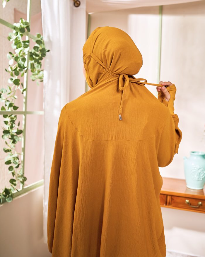 Telekung Larifah - Mustard Gold - Image 3