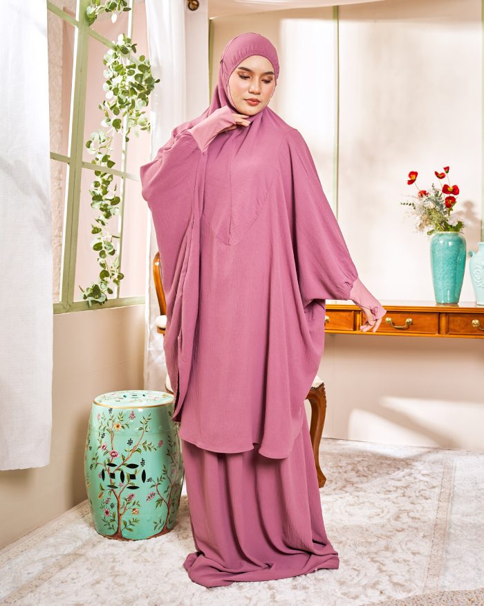 Telekung Larifah - Orchid Purple