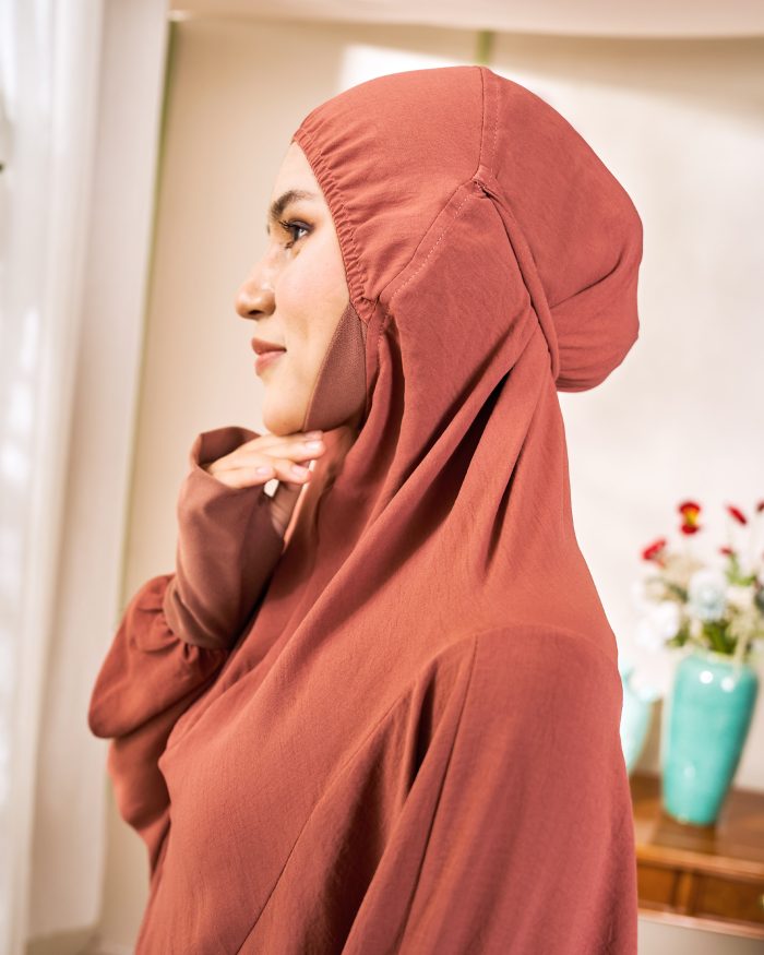 Telekung Larifah - Salmon Pink - Image 5