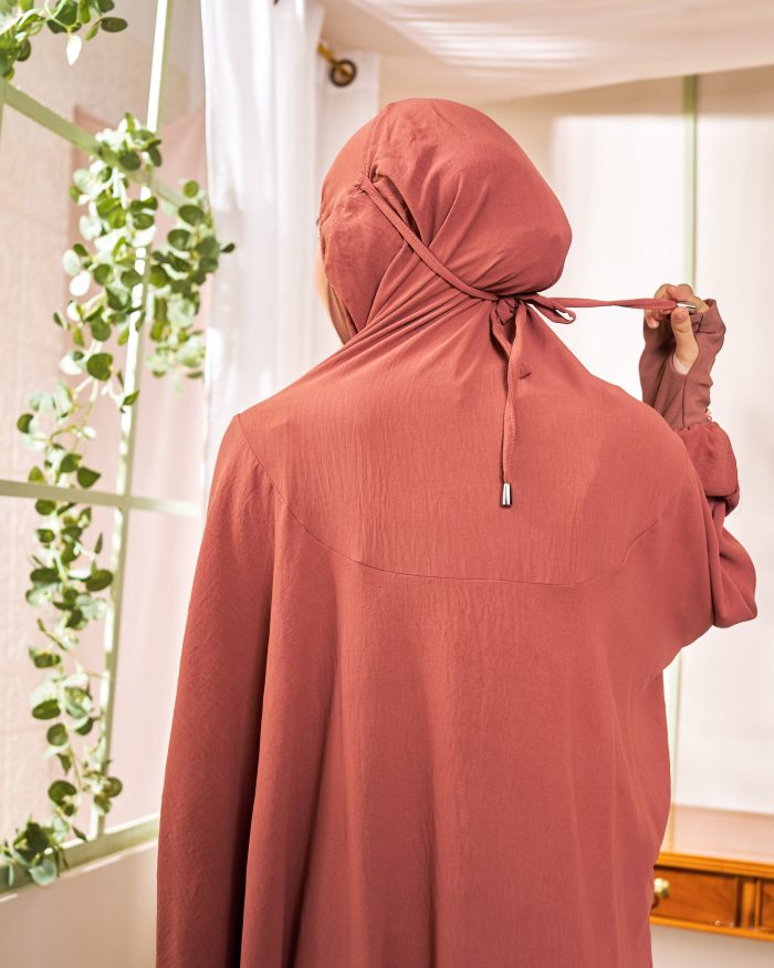 Telekung Larifah - Salmon Pink - Image 6