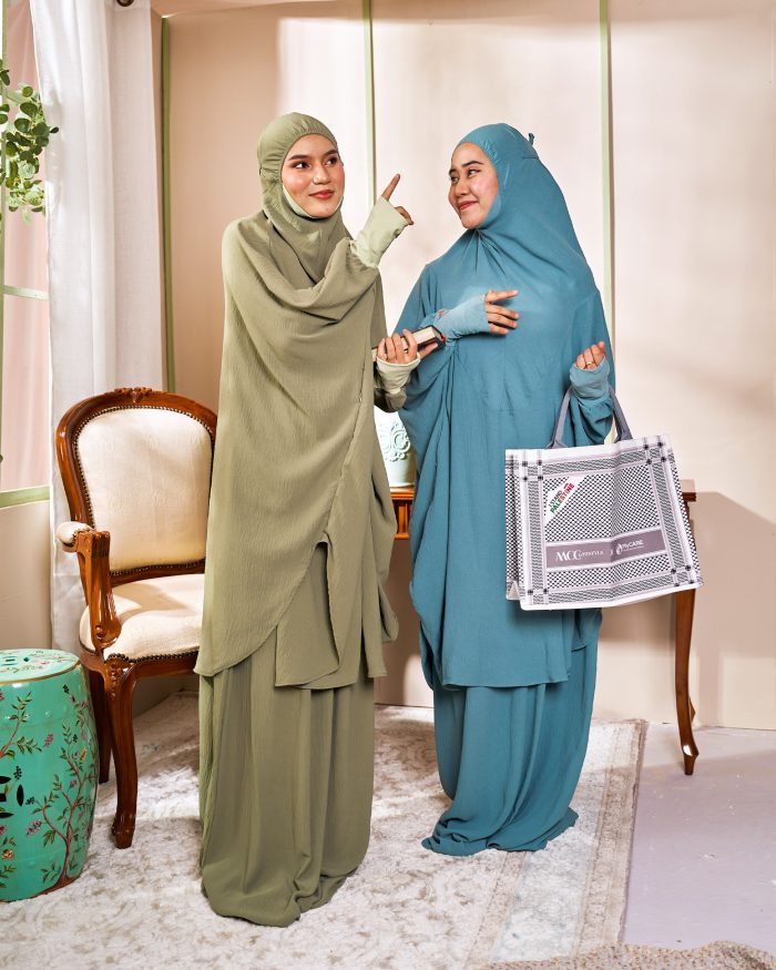 Telekung Larifah - Maroon - Image 7