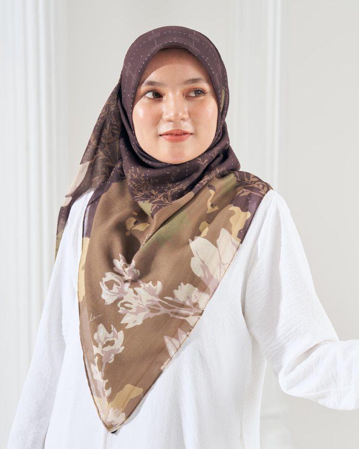 Tudung Bawal Cotton Voile Aidilfitri - Hearty Brown