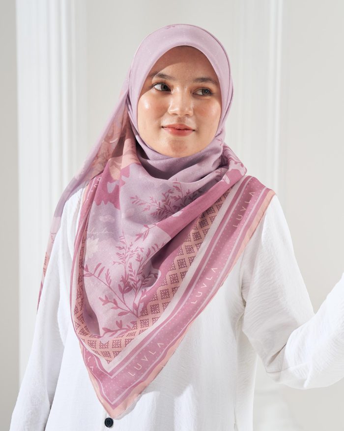 Tudung Bawal Cotton Voile Aidilfitri - Jolly Pink - Image 2