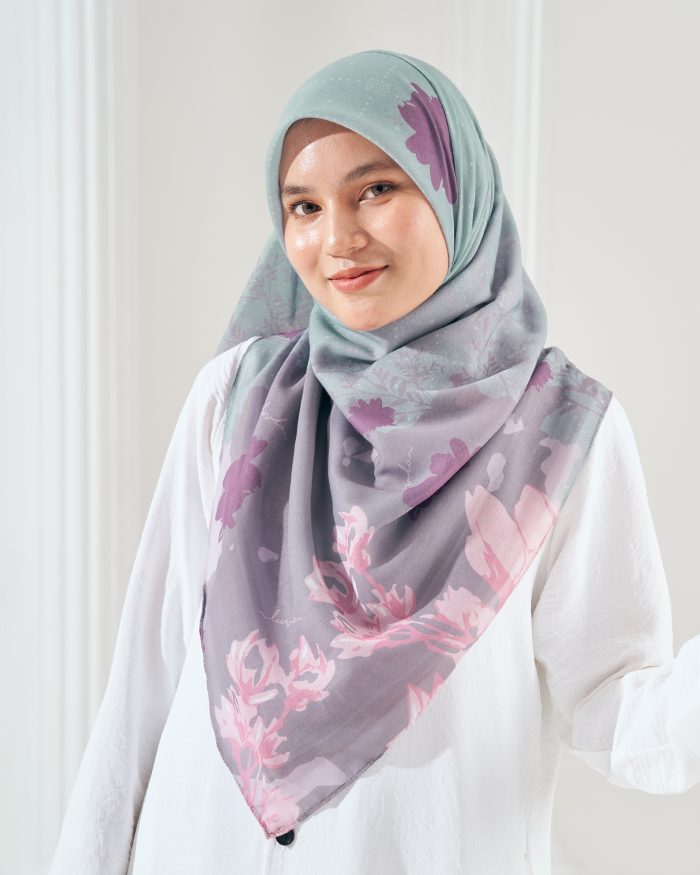 Tudung Bawal Cotton Voile Aidilfitri - Minty Sugar - Image 4