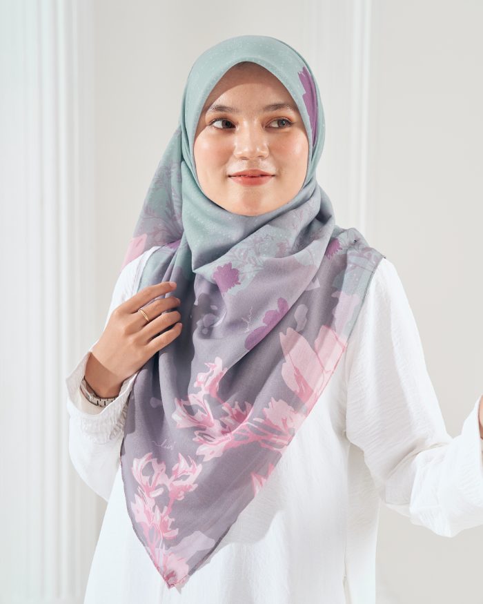 Tudung Bawal Cotton Voile Aidilfitri - Minty Sugar - Image 3