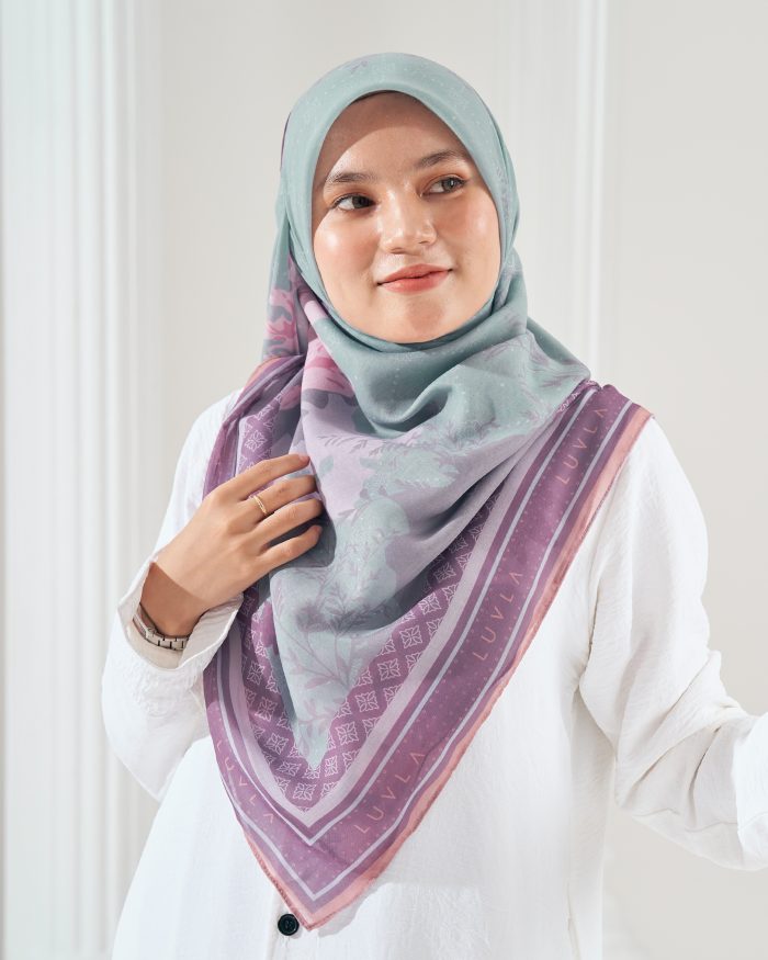 Tudung Bawal Cotton Voile Aidilfitri - Minty Sugar - Image 2