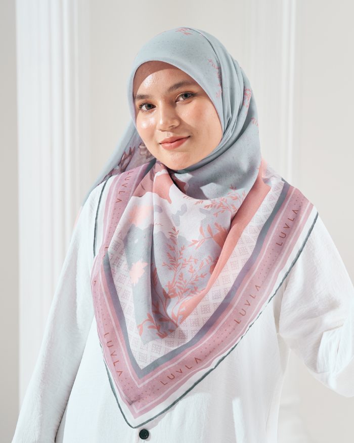 Tudung Bawal Cotton Voile Aidilfitri - Upbeat Sky