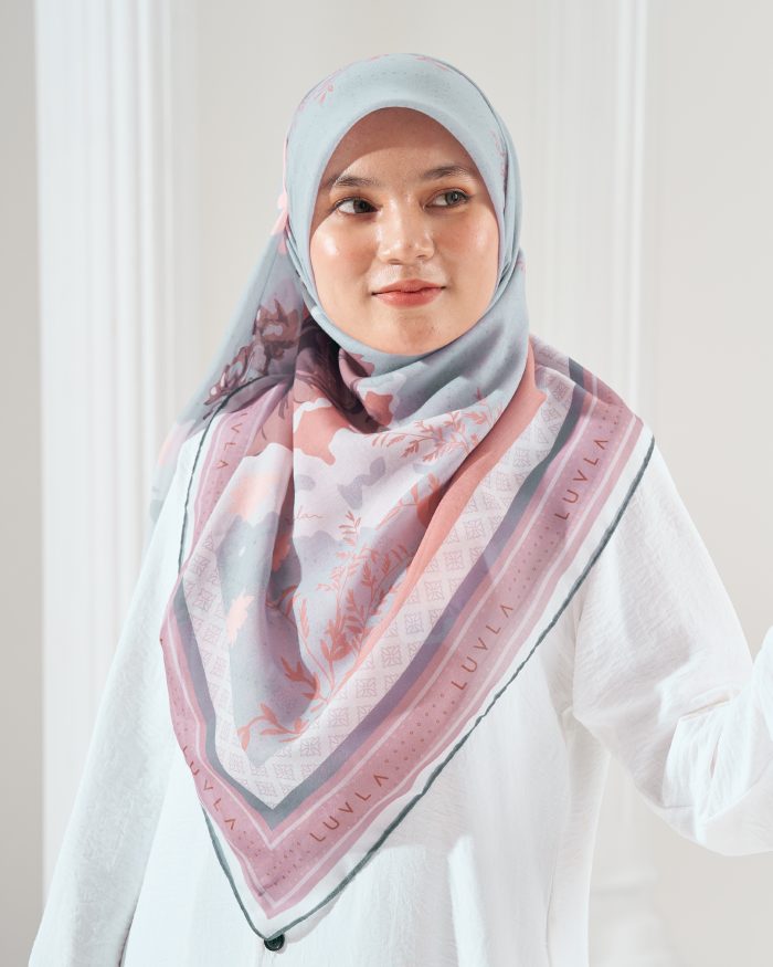 Tudung Bawal Cotton Voile Aidilfitri - Upbeat Sky - Image 2