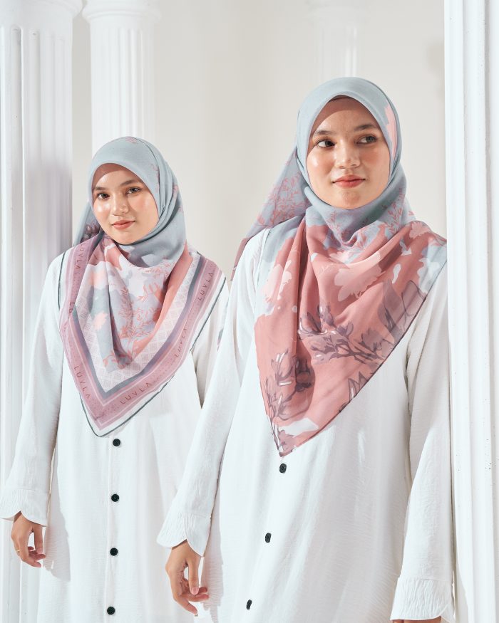 Tudung Bawal Cotton Voile Aidilfitri - Upbeat Sky - Image 4