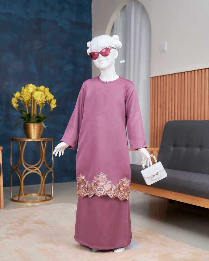 Baju Kurung Lace Safaira Kids - Twilight Purple