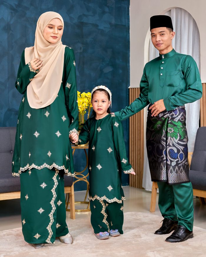Baju Kurung Sulam Songket Tun Lestari - Cempaka Green - Image 6