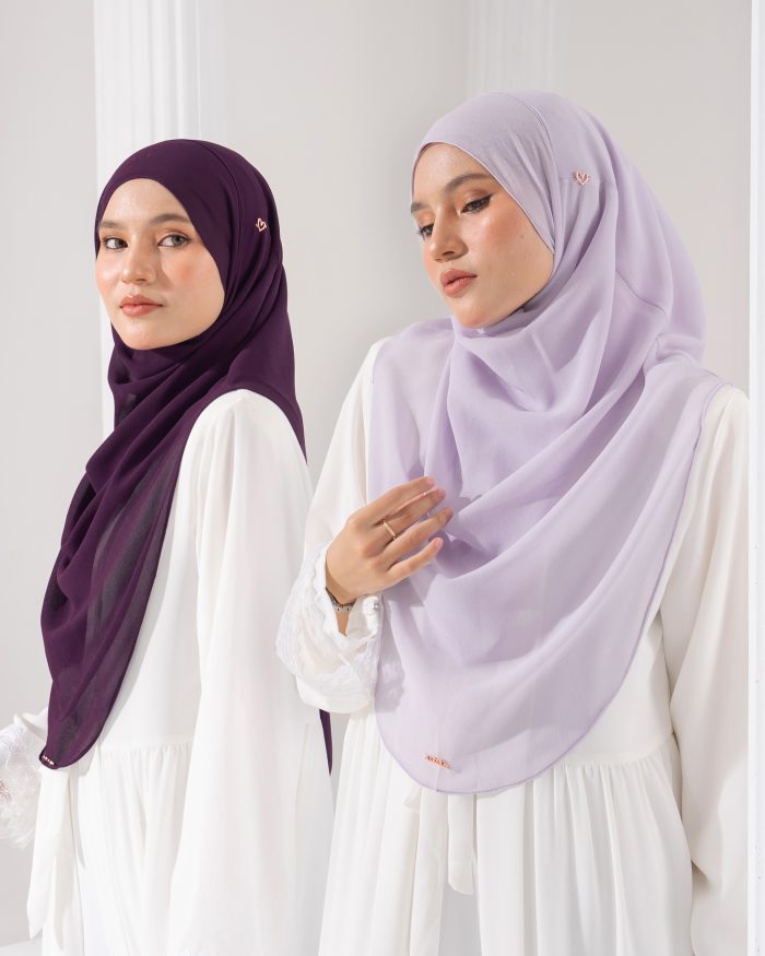 Tudung Sarung Instant Chiffon Lustia (L) - Rose Quartz - Image 5