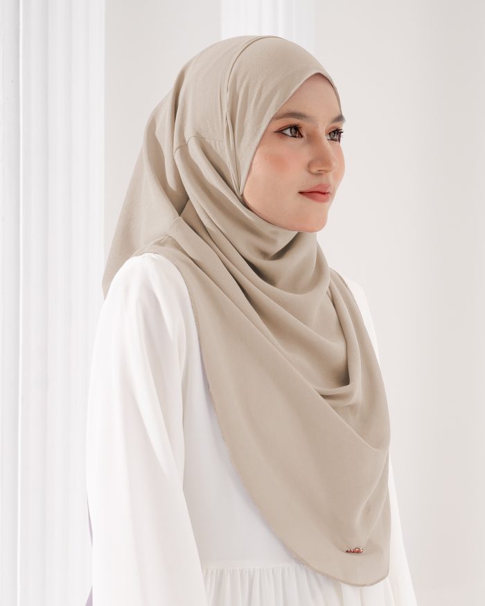 Tudung Sarung Instant Chiffon Lustia (L) - Browish - Image 3