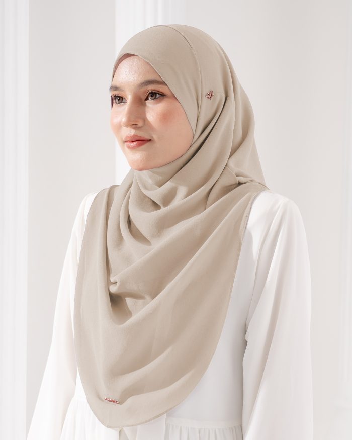 Tudung Sarung Instant Chiffon Lustia (L) - Browish
