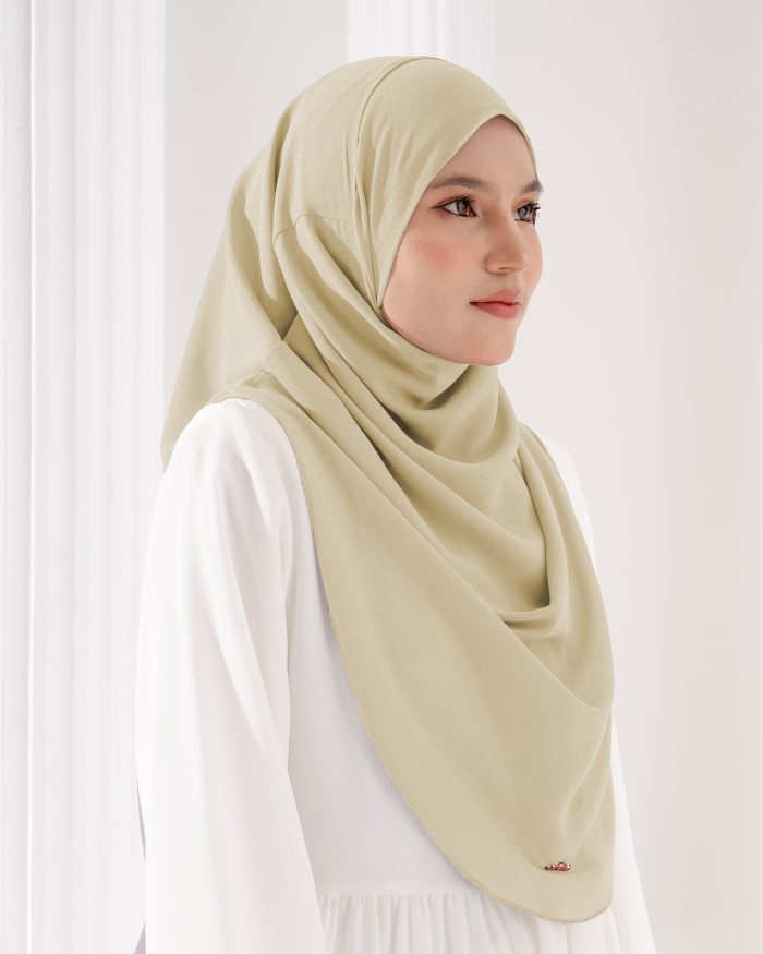 Tudung Sarung Instant Chiffon Lustia (L) - Corn Yellow - Image 3