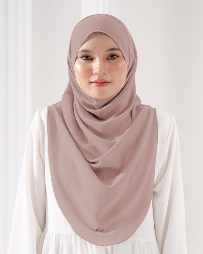 Tudung Sarung Instant Chiffon Lustia (L) - Faded Rose - Image 2