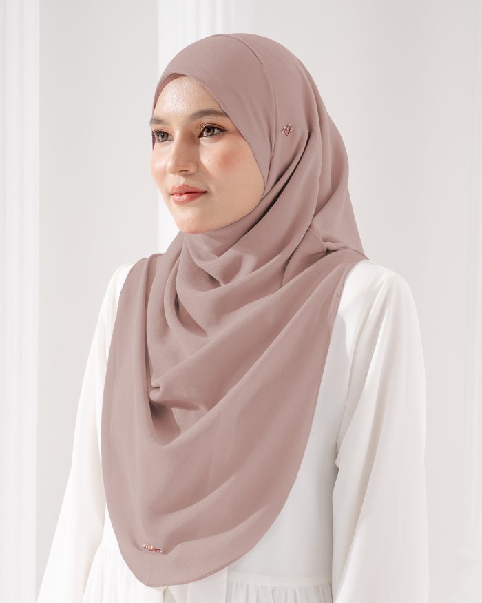 Tudung Sarung Instant Chiffon Lustia (L) - Faded Rose