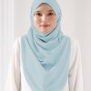 Tudung Sarung Instant Chiffon Lustia (L) - Glacier Blue - Image 2