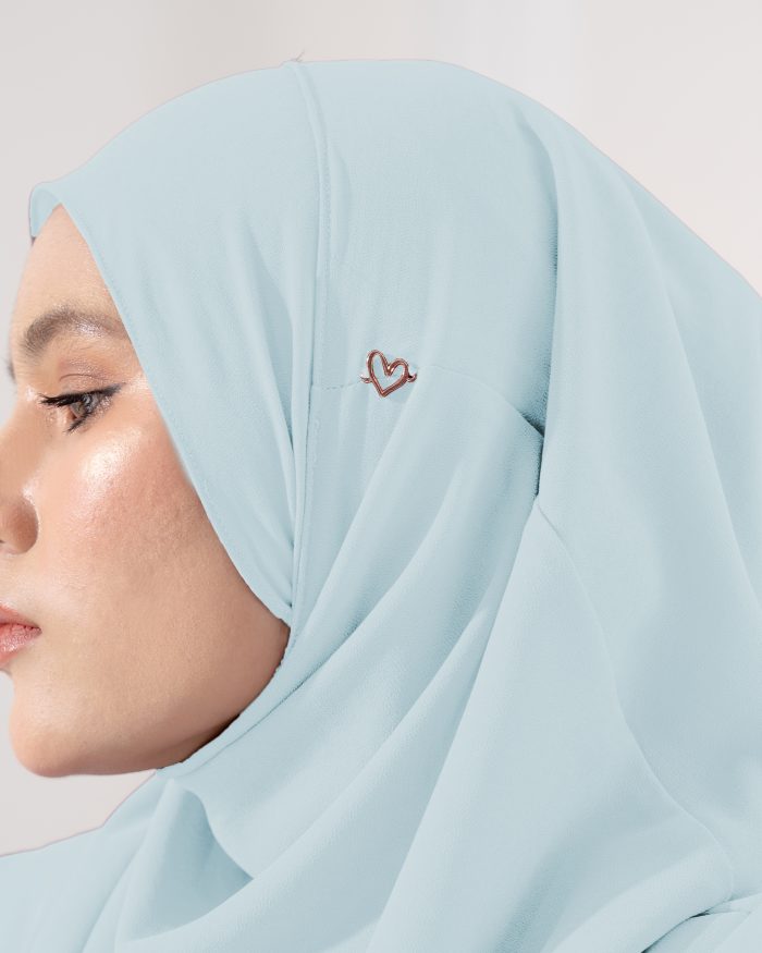 Tudung Sarung Instant Chiffon Lustia (L) - Glacier Blue - Image 4