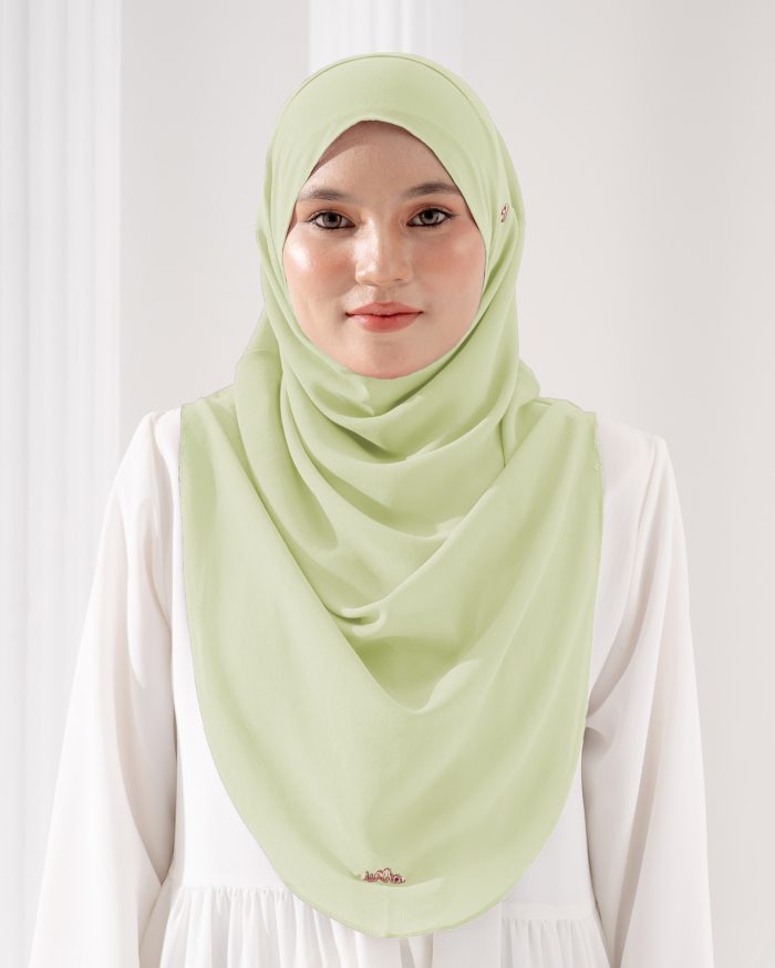 Tudung Sarung Instant Chiffon Lustia (L) - Lime Green - Image 2