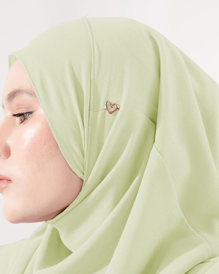 Tudung Sarung Instant Chiffon Lustia (L) - Lime Green - Image 4