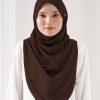 Tudung Sarung Instant Chiffon Lustia (L) - Mahogany Brown - Image 2