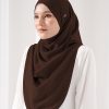 Tudung Sarung Instant Chiffon Lustia (L) - Mahogany Brown