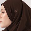 Tudung Sarung Instant Chiffon Lustia (L) - Mahogany Brown - Image 4