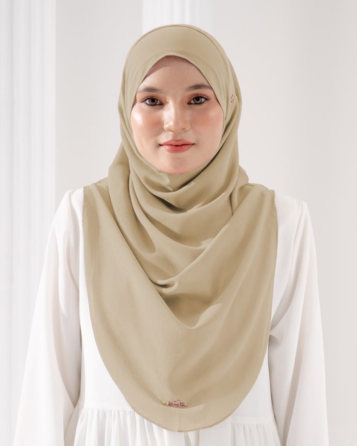 Tudung Sarung Instant Chiffon Lustia (L) - Pine Nude - Image 2