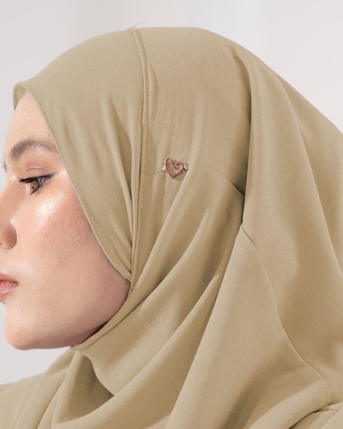 Tudung Sarung Instant Chiffon Lustia (L) - Pine Nude - Image 4