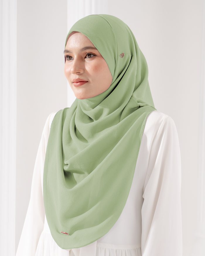 Tudung Sarung Instant Chiffon Lustia (L) - Pistachio Green