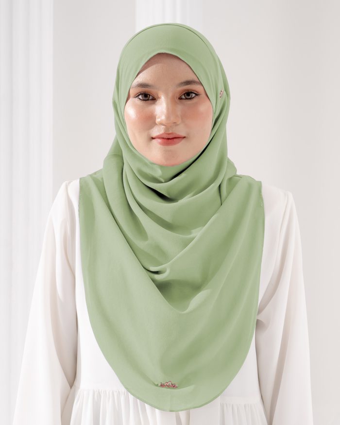 Tudung Sarung Instant Chiffon Lustia (L) - Pistachio Green - Image 2