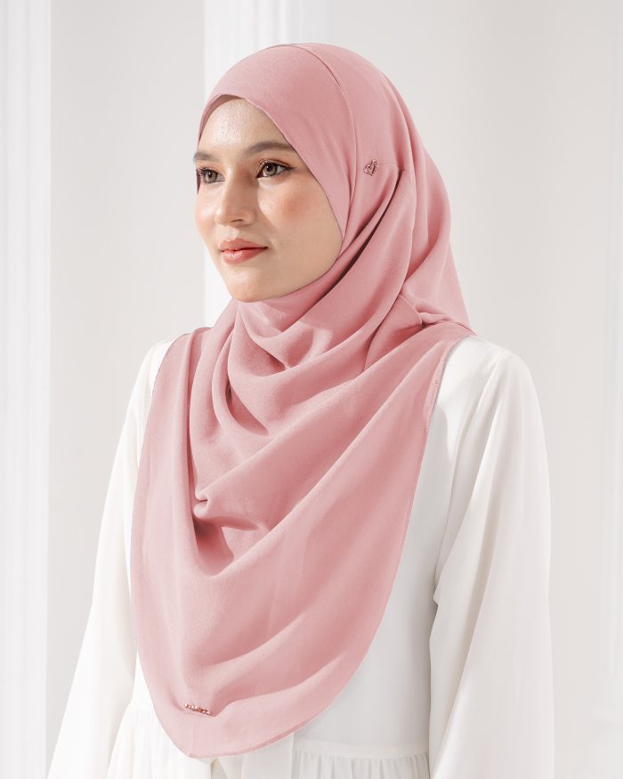 Tudung Sarung Instant Chiffon Lustia (L) - Punch Pink